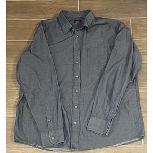 UNTUCKit Men's XXL Casablanca Tall Gray Chambray Cotton Button Up Long Sleeve